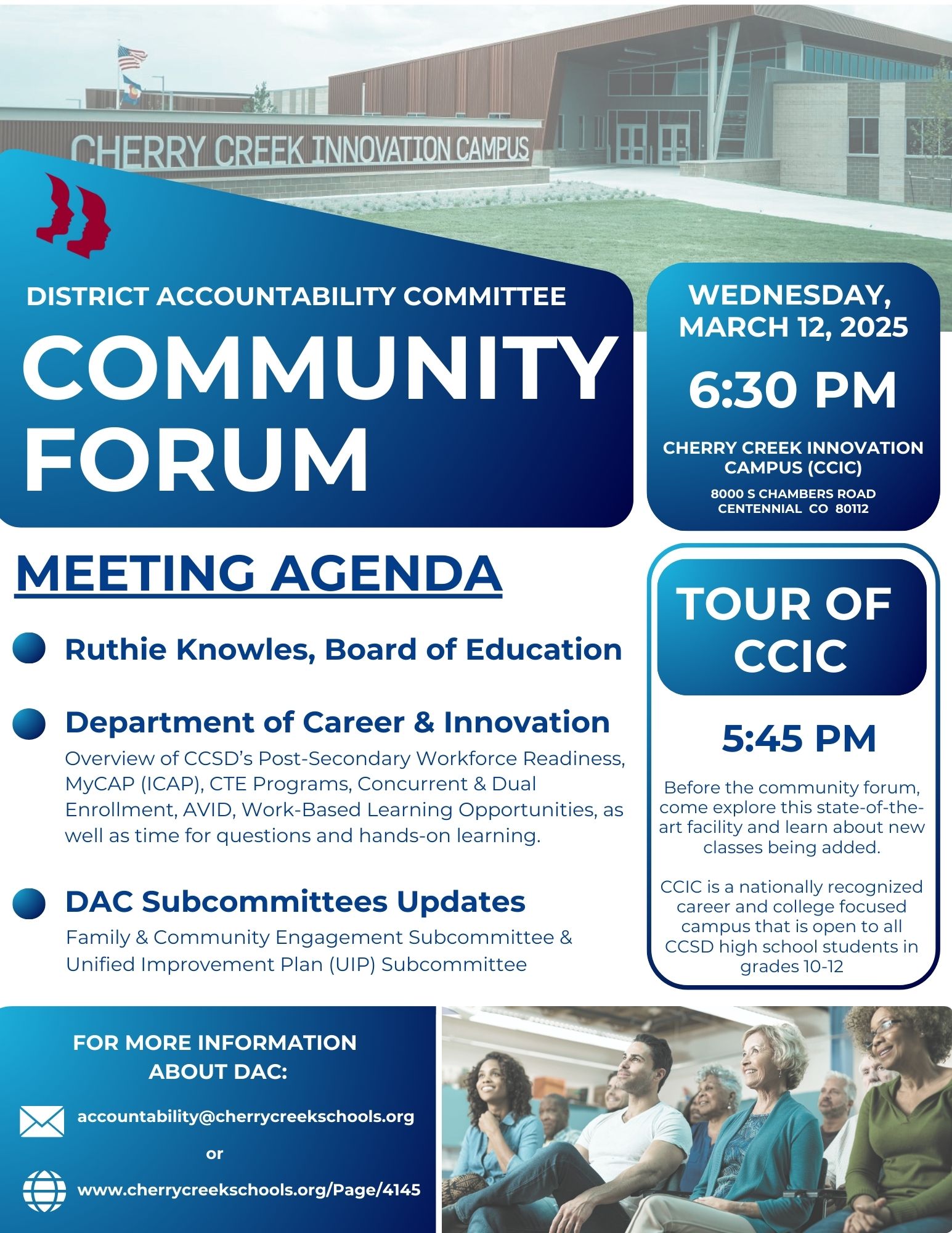 A poster for a community forumDescription automatically generated